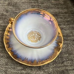 Vintage 1960s Lustre Tea Cup And Saucer - Kunst Palette Regnitzlosau K+T Bavaria